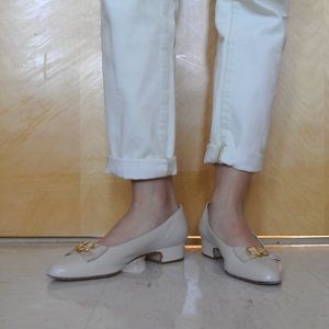 Vintage Bally Pumps with Gold Buckle & Bow detail